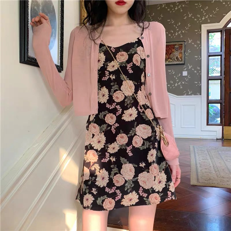 Rose Dress With Cardigan - Made For Her Label