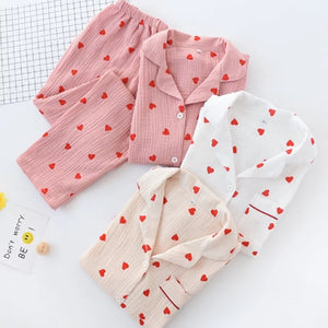 Heart Printed Cotton Nightwear