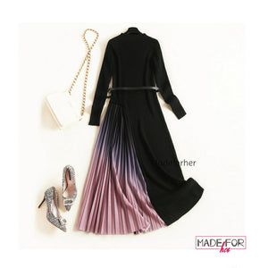 Gradient pleated Dress - Made For Her Label