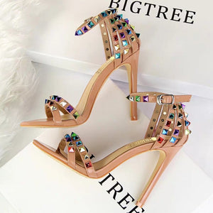 Colorful Rivet Heels