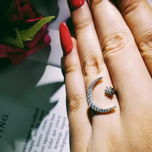 Adjustable Moon Star Ring