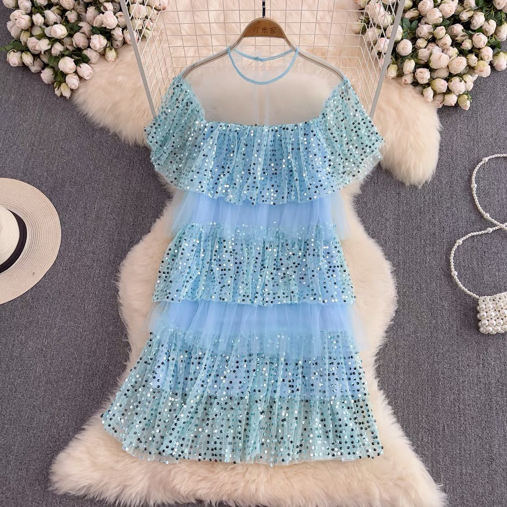 Renee Layered Shimmery Sequin Dress