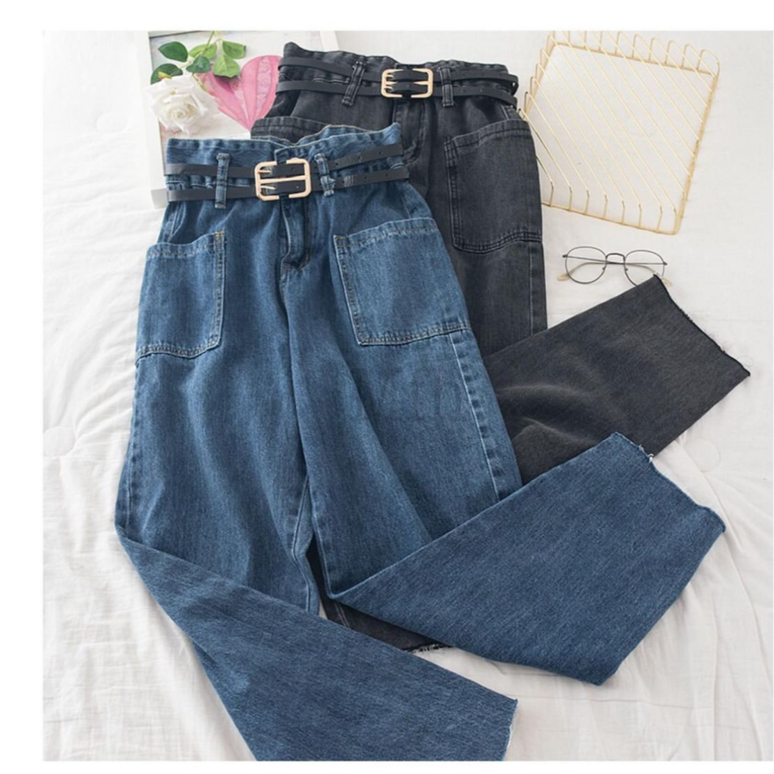 Women Denim Jeans Washed Loose High Waist Trendy Clothing Wide Leg Multiple  Pockets Denim Jeans  China Jeans Women and Women Denim Jeans price   MadeinChinacom