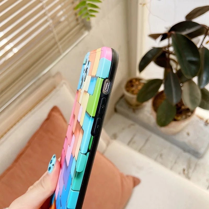 3D Colourful Block Iphone Cover - 12 PRO MAX