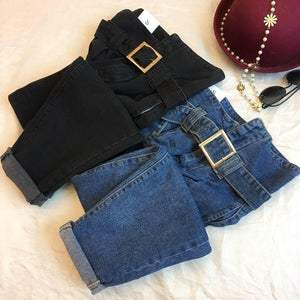 Ruby High Waisted Belted Denim - Made For Her Label