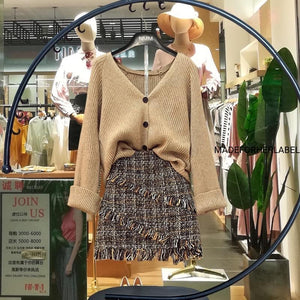 Venessa knitted Top With Tweed Skirt - Made For Her Label