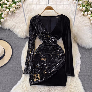 Blisse Velvet Sequin Dress