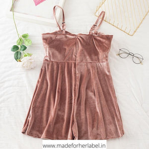 Mary Velvet Romper - Made For Her Label