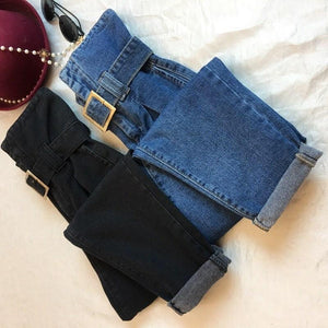 Ruby High Waisted Belted Denim - Made For Her Label