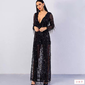 Mishti V Neck Sequin Dress