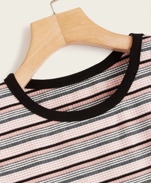 Lettuce Edge Fitted Striped Tee