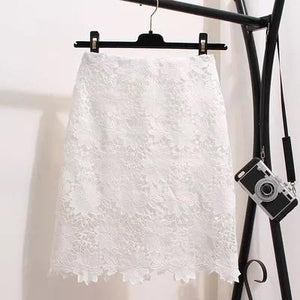 High Waisted Hollow Out Lace Skirt - Made For Her Label