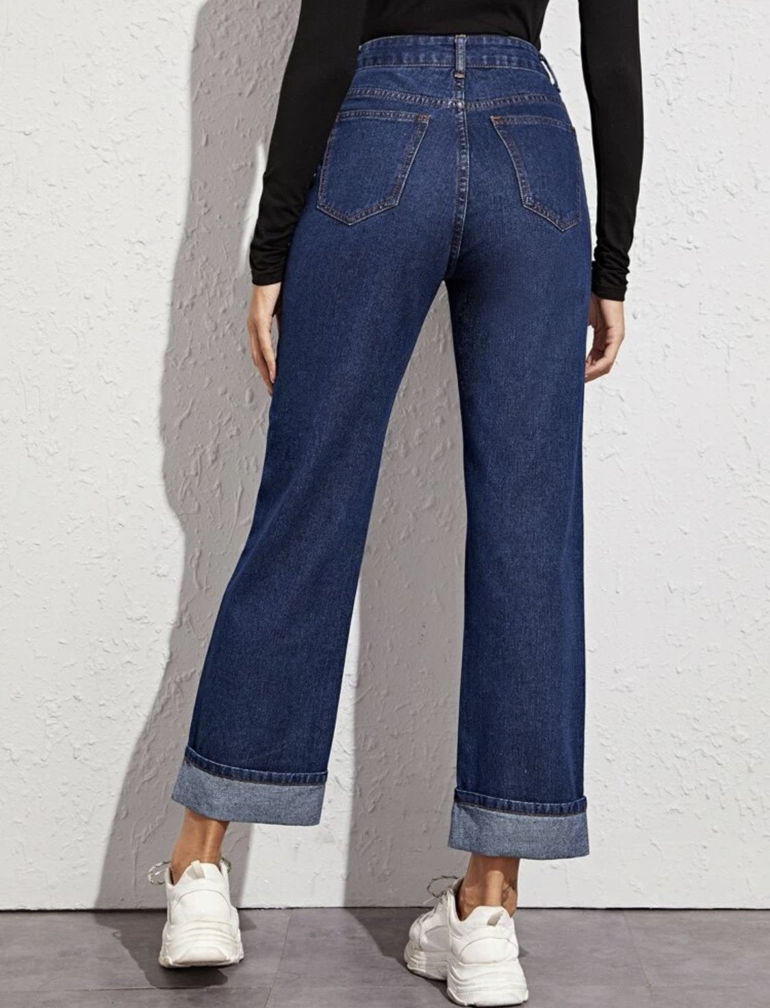 High Waist Straight Leg Jeans