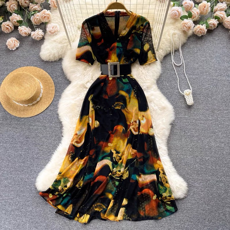 Milano Floral Belted Dress