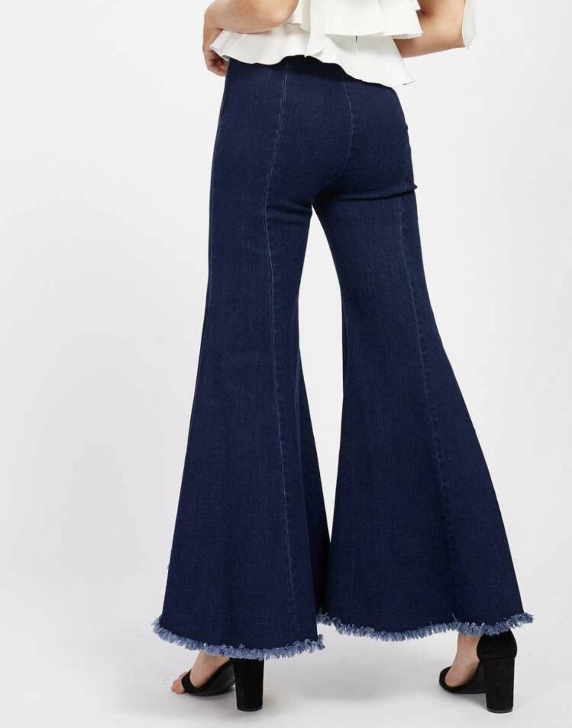 Raw Hem Bell Bottom Jeans - Made For Her Label