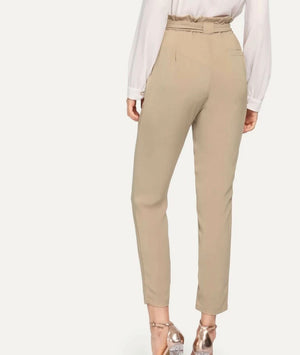 Frill Detail Self Tie Pants