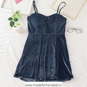 Mary Velvet Romper - Made For Her Label