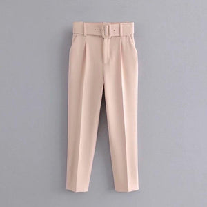 Belted High Waisted Pants - Made For Her Label