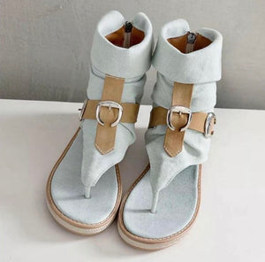 Denim Clip Toe Open Sandals