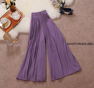 Julie Pleated Flared Pants