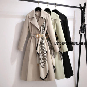 Scarf Patchwork Trench Coat - Made For Her Label