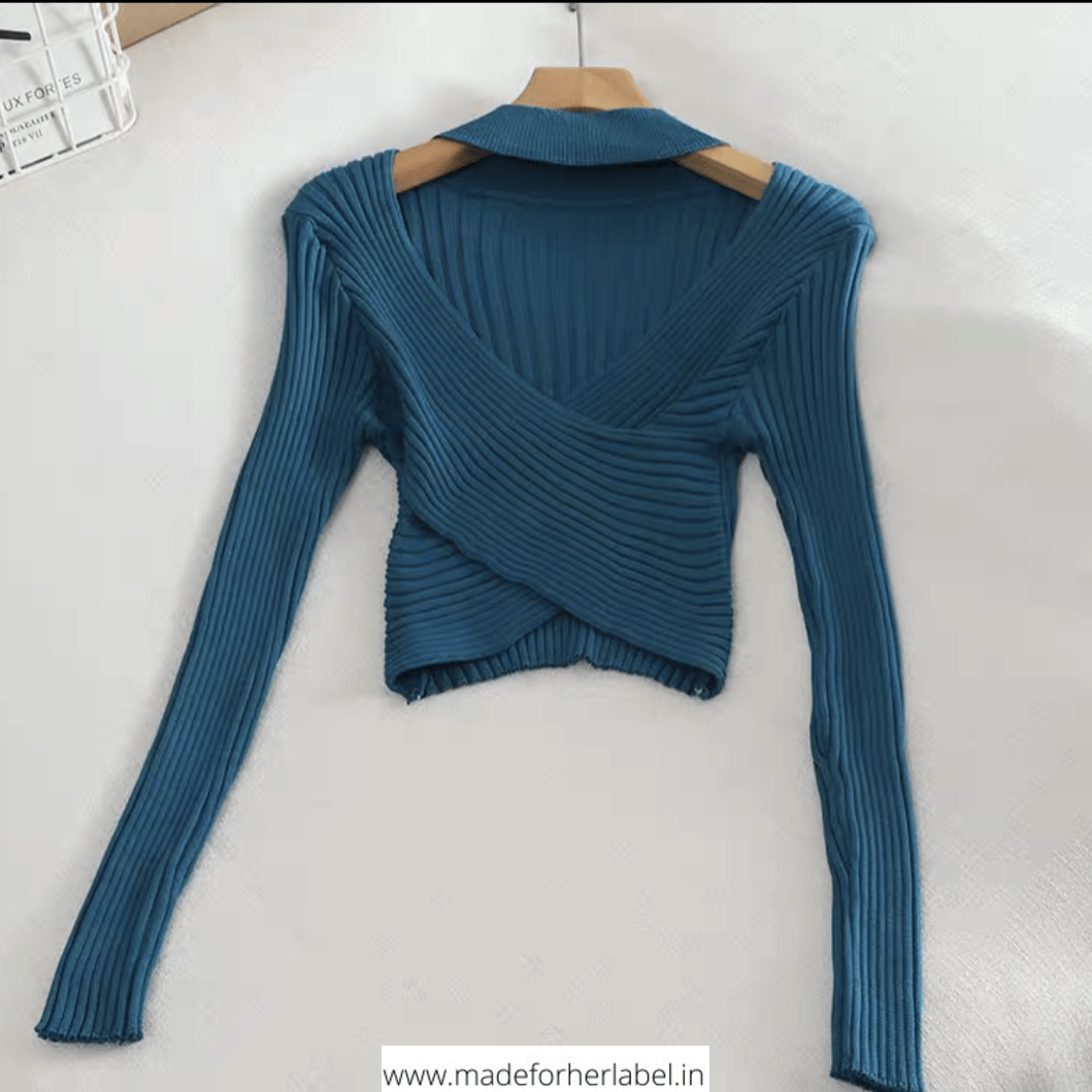 Criss Cross Knitted Sweater - Made For Her Label