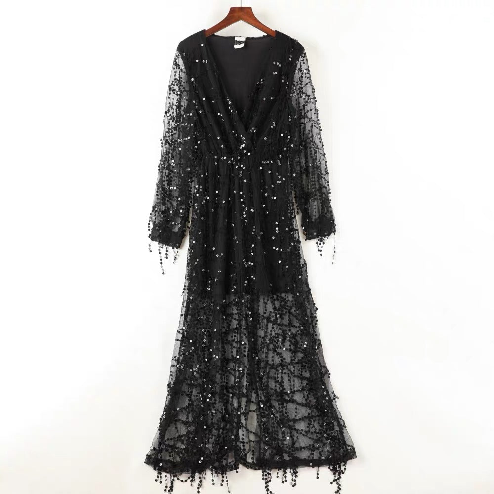 Mishti V Neck Sequin Dress