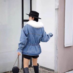 Detachable Fur Denim Jacket