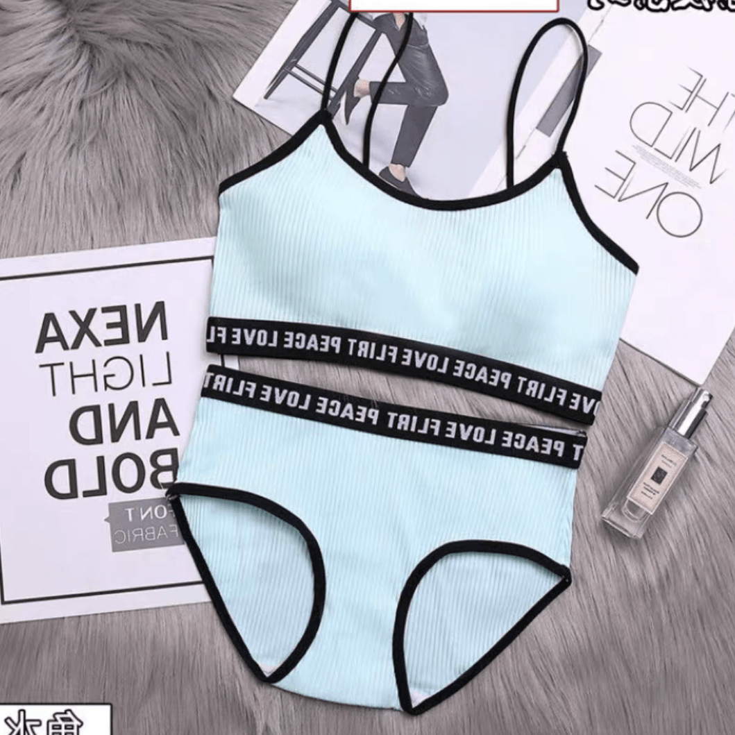 Letter Printed Lingerie Set - Made For Her Label