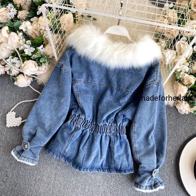 Detachable Fur Denim Jacket - Made For Her Label