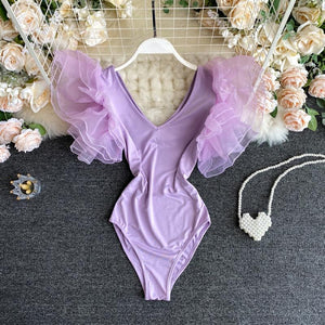 Organza Butterfly Sleeve Bodysuit - Made For Her Label