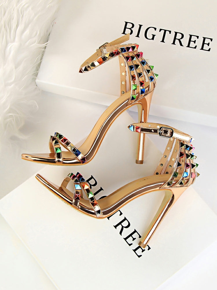 Colorful Rivet Heels