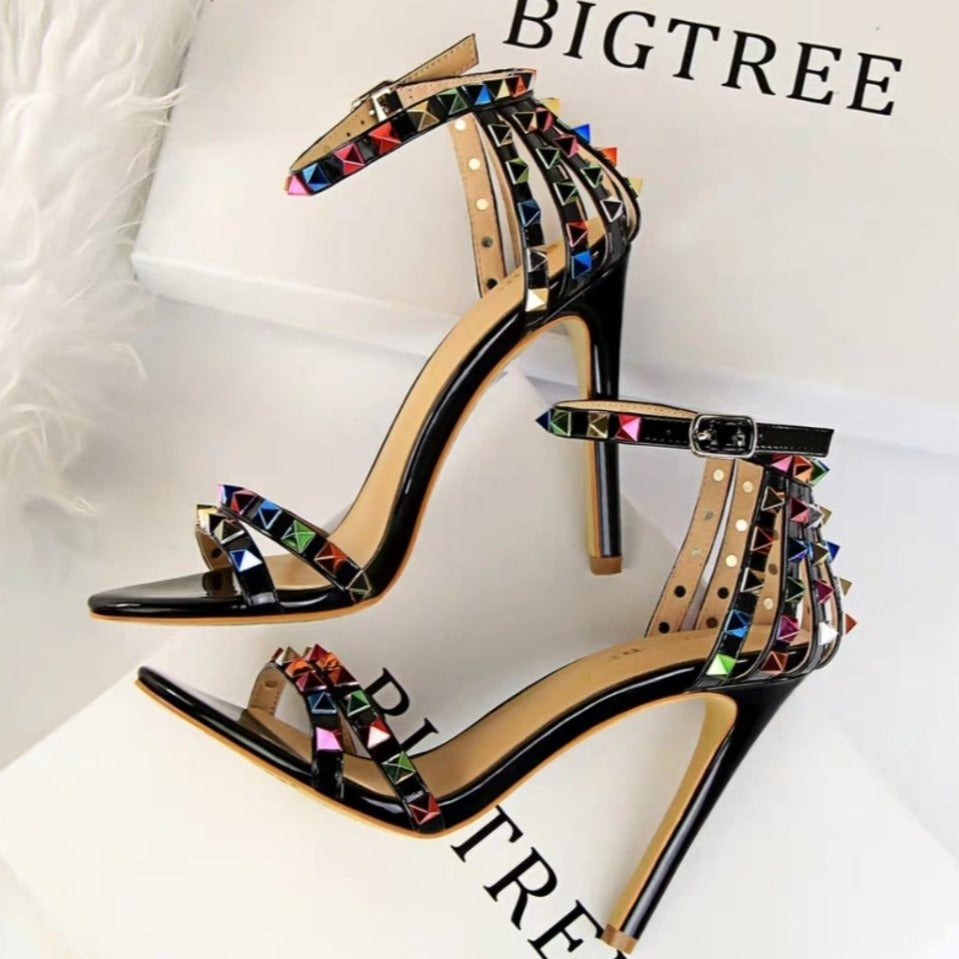 Colorful Rivet Heels