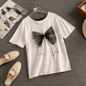 Minato Bow Tee With Skirt set